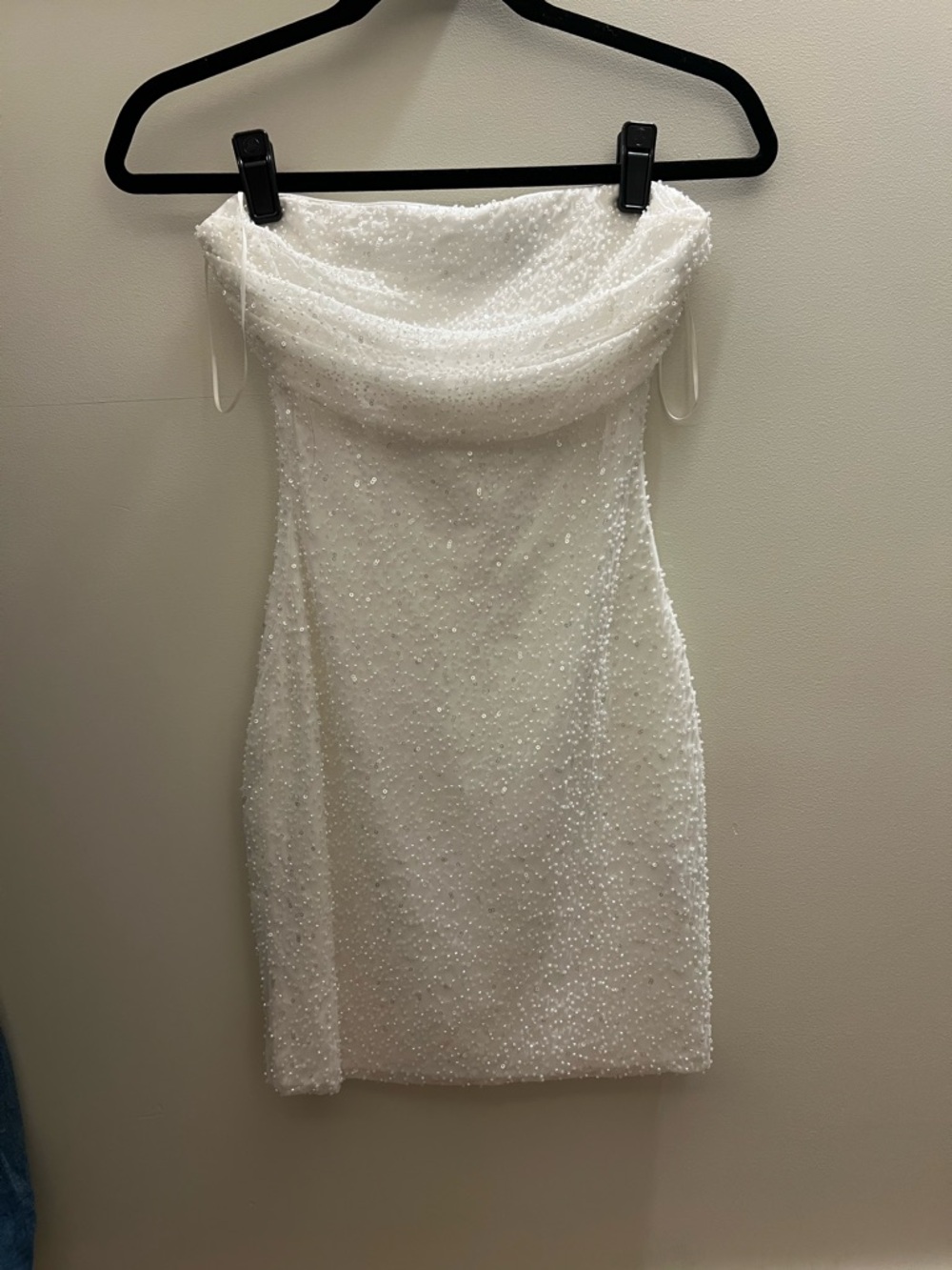 Windsor White Strapless Beaded Mini Dress
